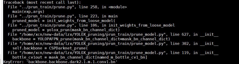 keyError · Issue #9 · zongxin1993/YOLOX_pruning · GitHub