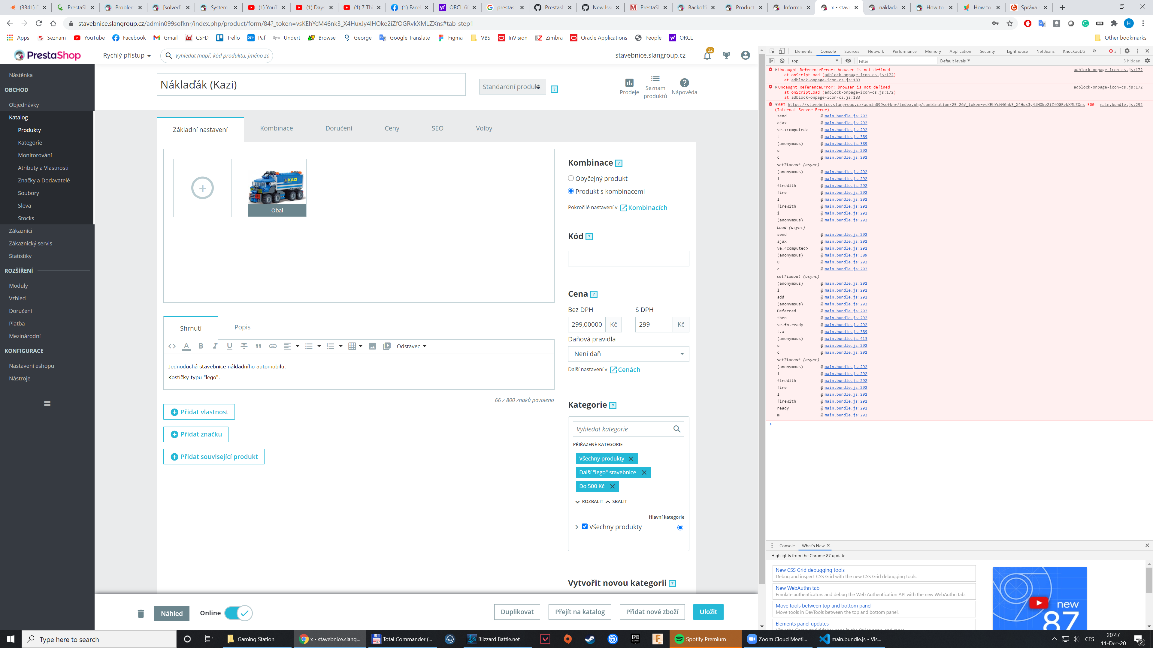 Prestashop 1.7.3.1 - Simple combinations not loaded in admin · Issue ...