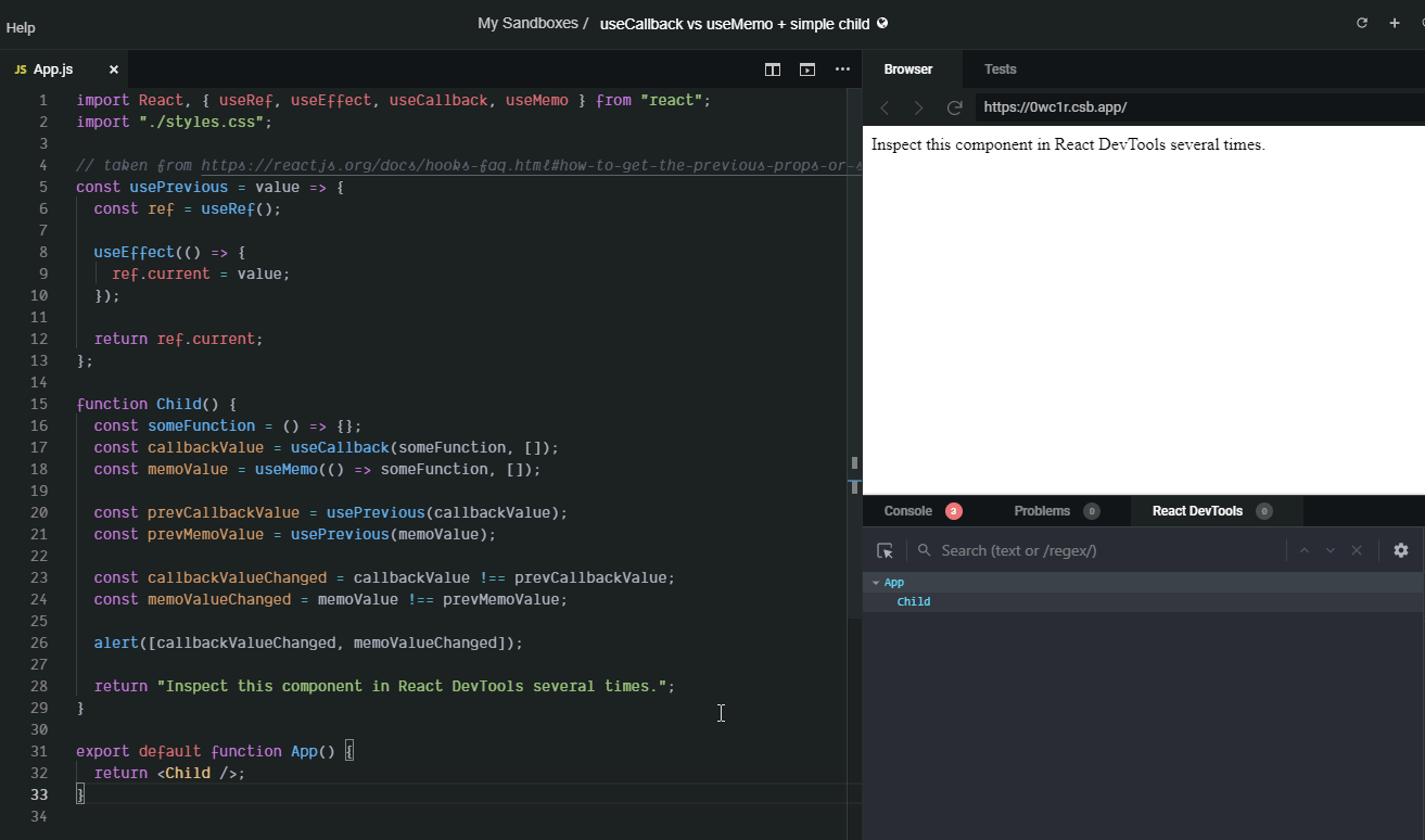 Bug: In DevTools useCallback doesn't keep a stable value · Issue #18191 ...
