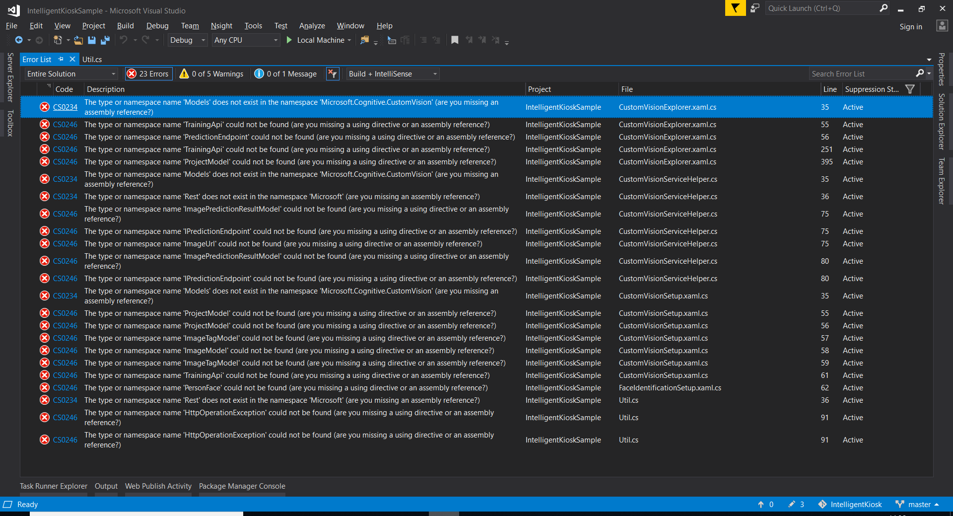 Build failed in visual studio · Issue #37 · microsoft/Cognitive-Samples ...