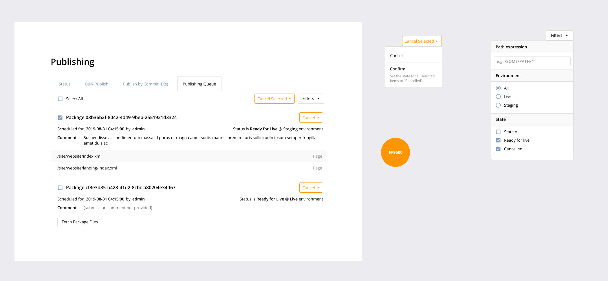 Publishing queue design
