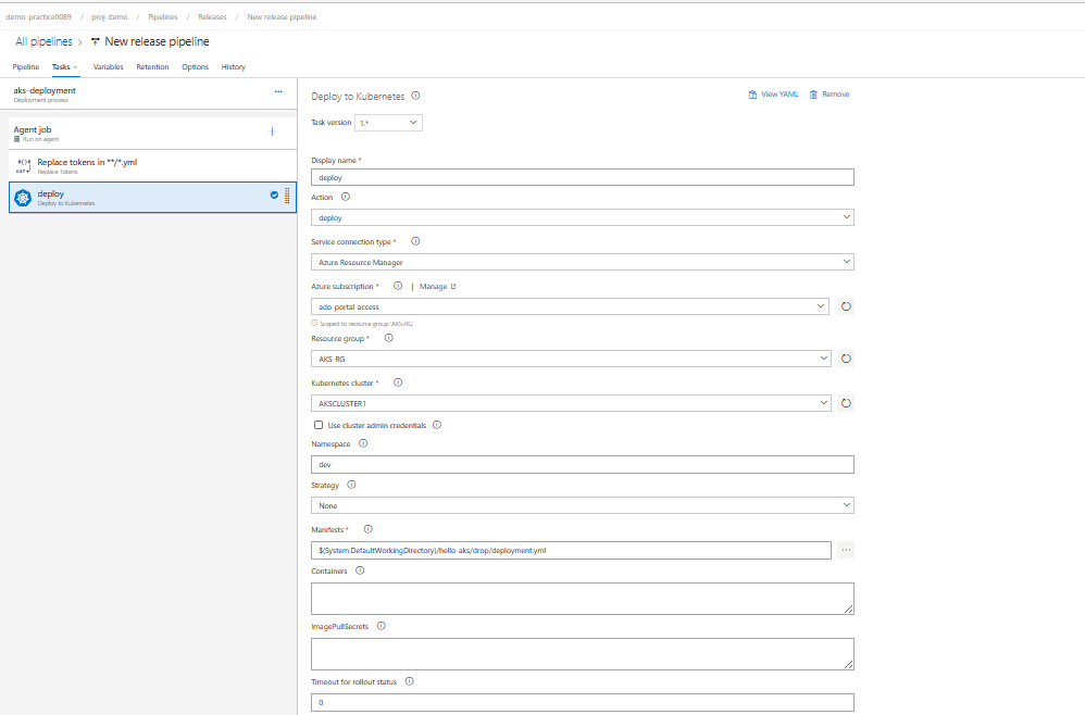 Github sidsravan html aks azure devops classic pipelin
