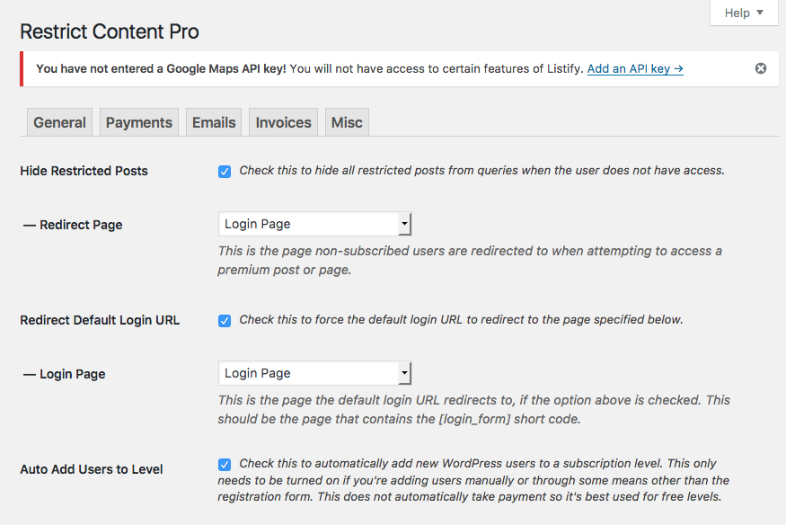 Settings page and to chante the login and register of the emails ...