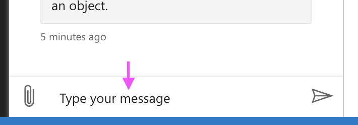 Webchat control is missing helper text in the message input area ...