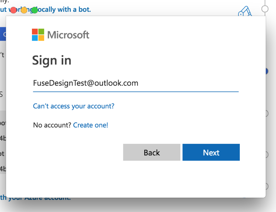 Emulator Azure sign in does not let me sign in under a new tenant