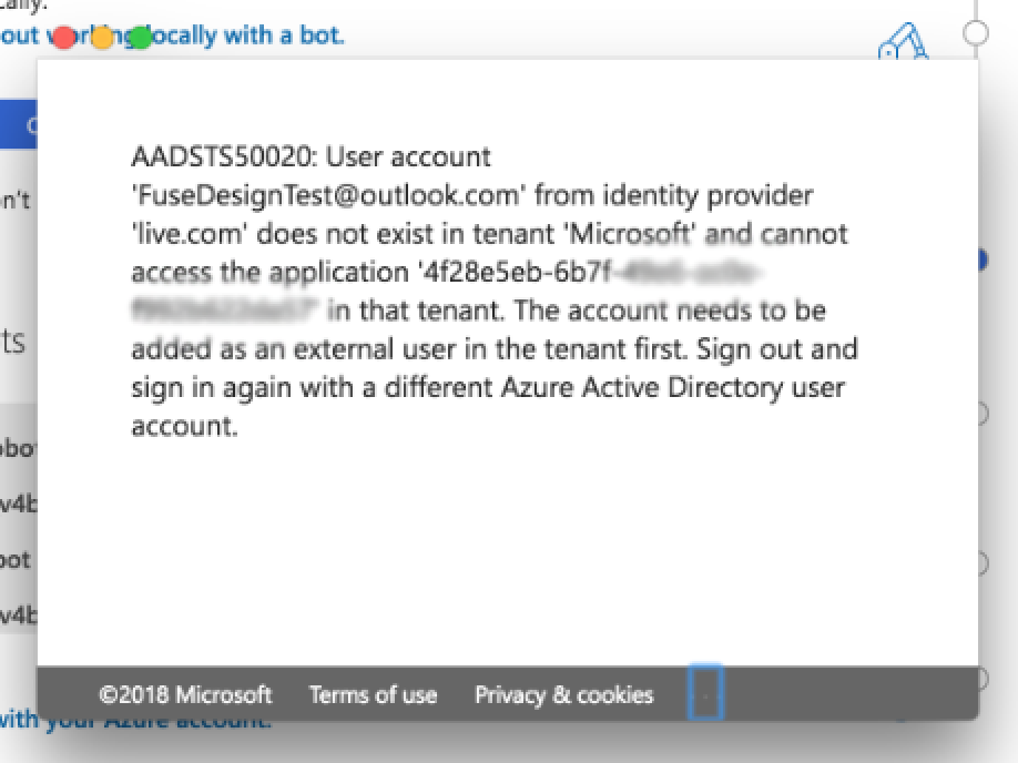 Emulator Azure sign in does not let me sign in under a new tenant