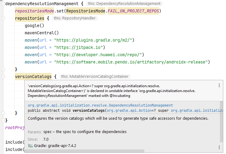 Using a Version Catalog plugin in the `plugins` block still produces an