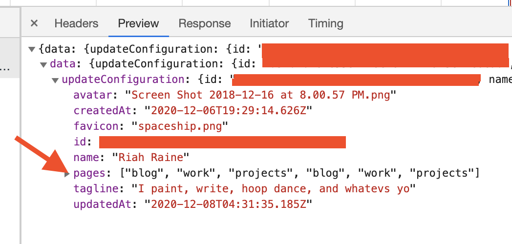 Update item via GraphQL API appends to array of strings instead of ...