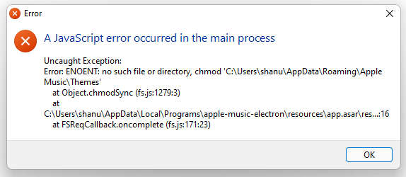 [BUG] Javascript error while launching · Issue #192 · ciderapp/Apple ...