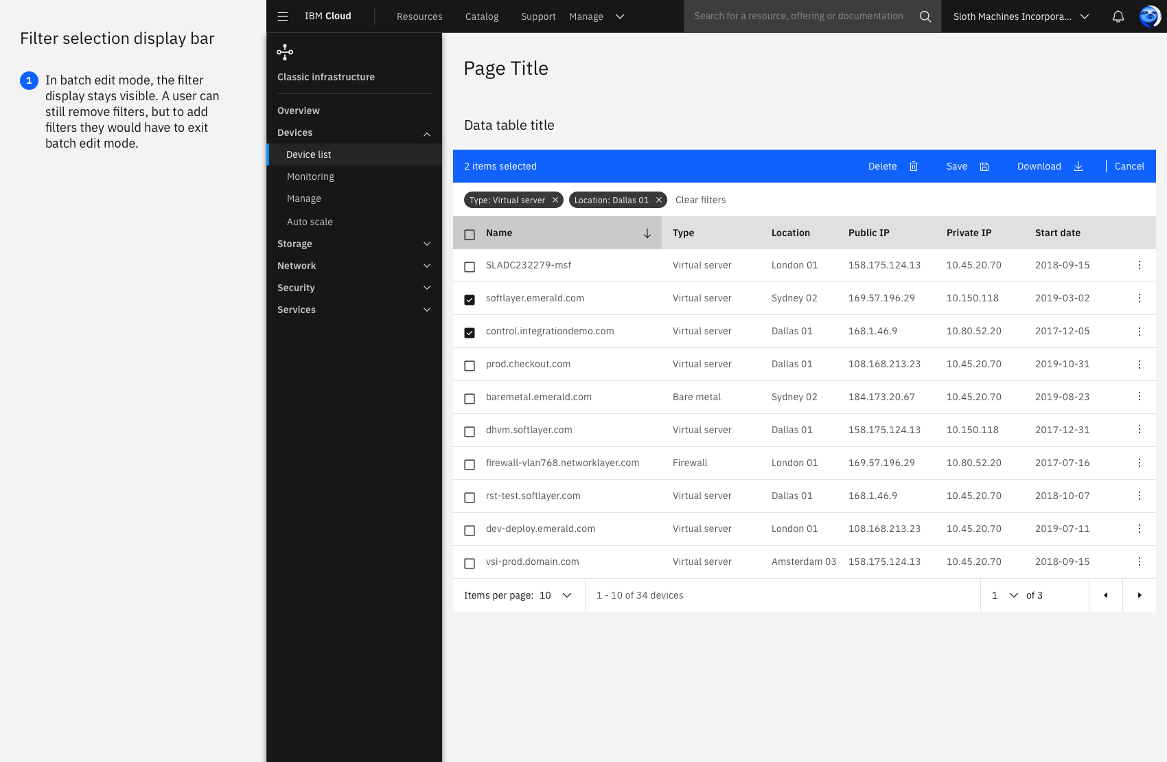 Carbon Design System Tables