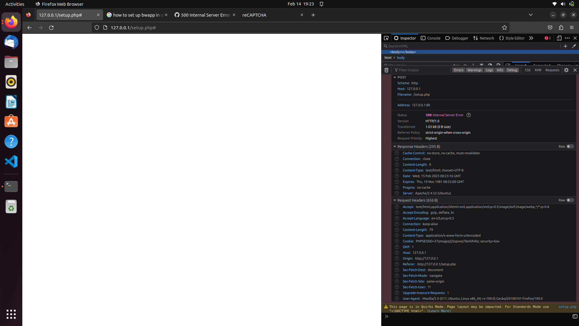 Internal server error (500) · Issue #537 · digininja/DVWA · GitHub