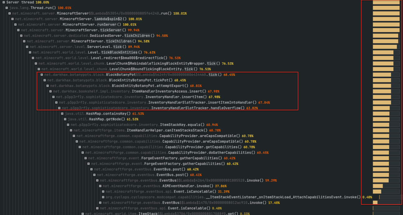 Putting Botany Hopper Pots on top of Netherite Chests cause huge lag