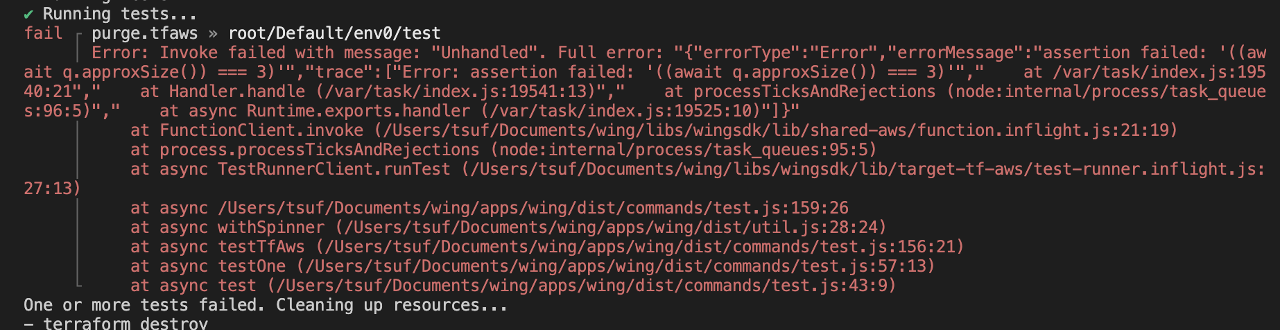 Queue.purge test needs to be able to reflect the real size of the queue ...