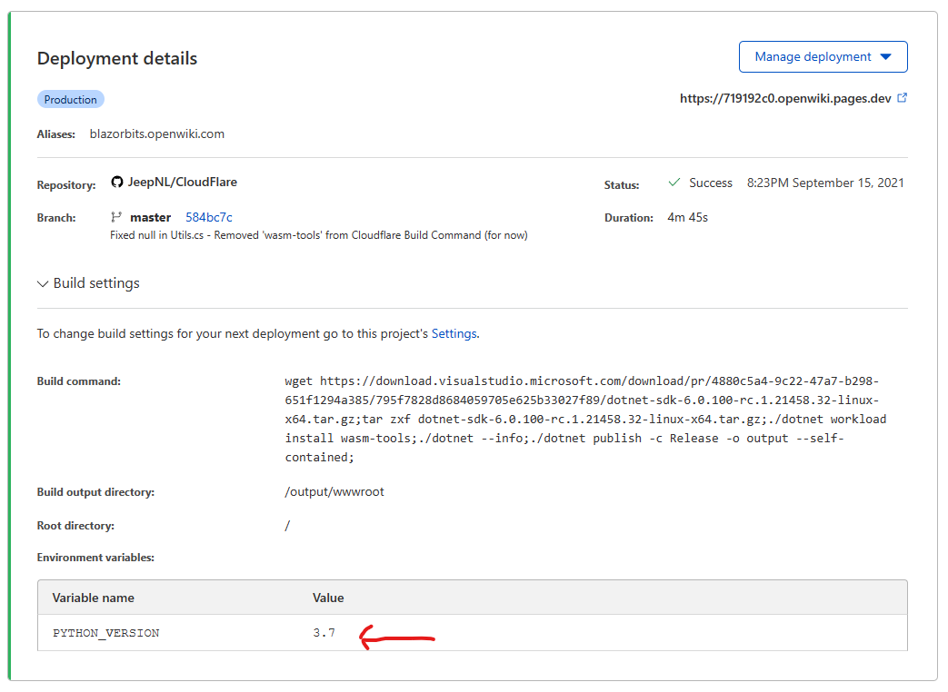 6 RC1 On Cloudflare Pages When I try to install 'wasmtools