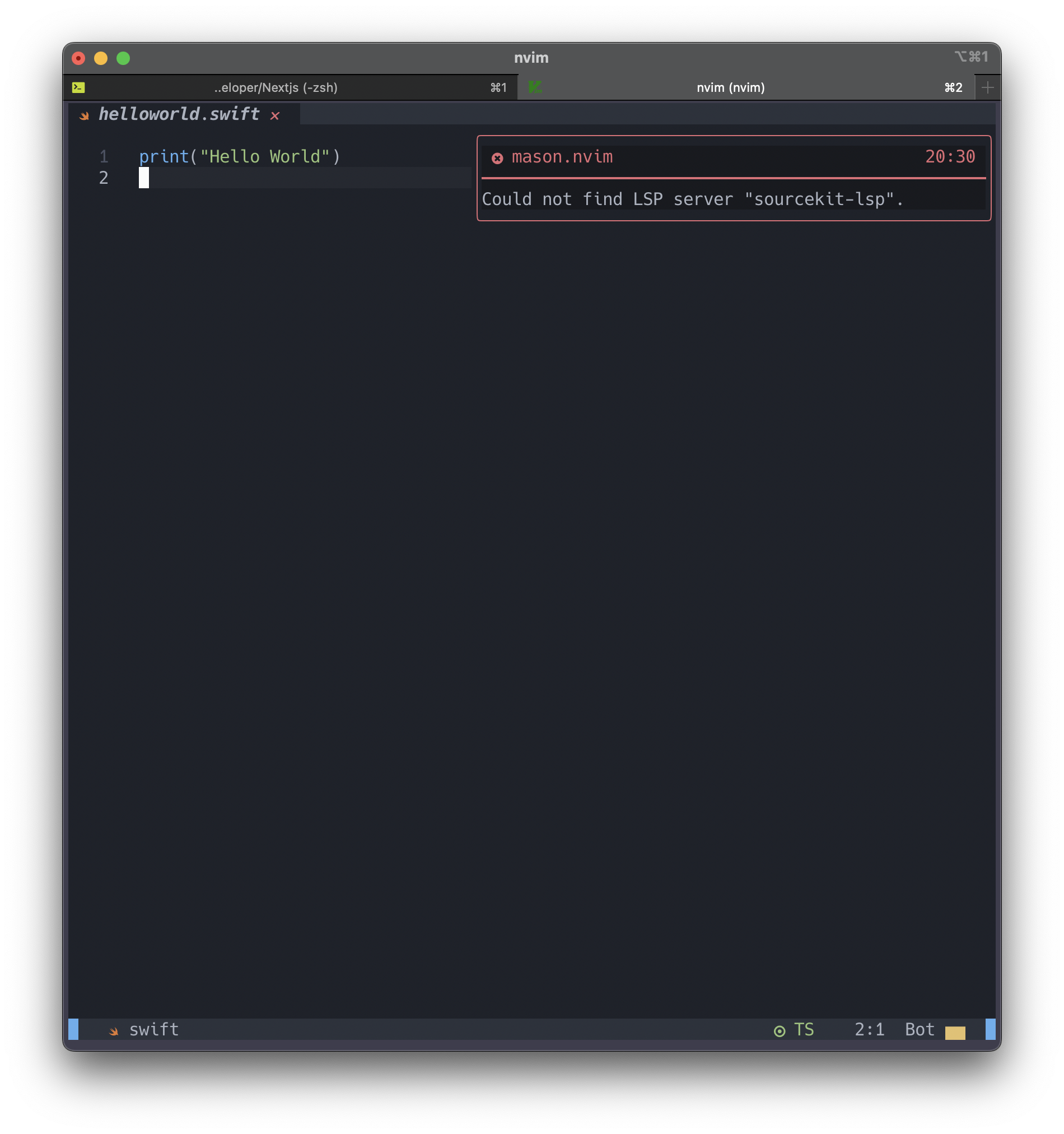 Please added lsp support for swift langauge · Issue #1762 · AstroNvim ...