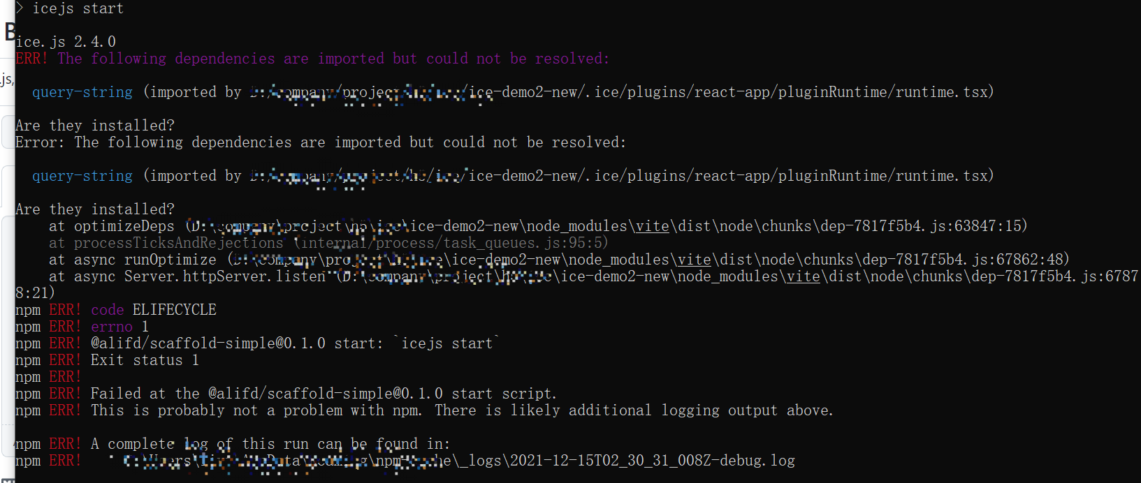 项目启动问题 · Issue #5040 · alibaba/ice · GitHub