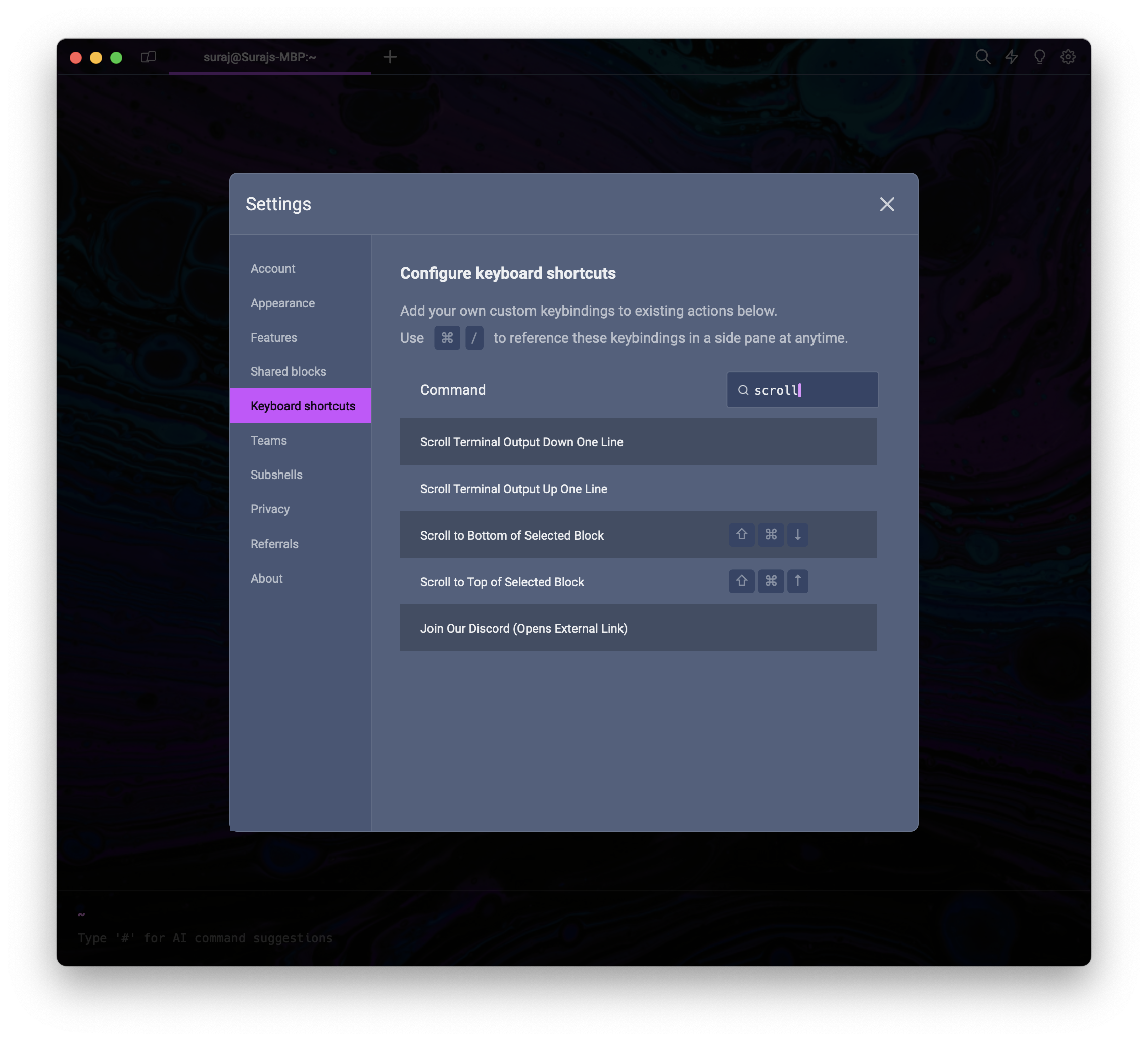 Keyboard shortcut: scroll lines within a block · Issue #3785 ...