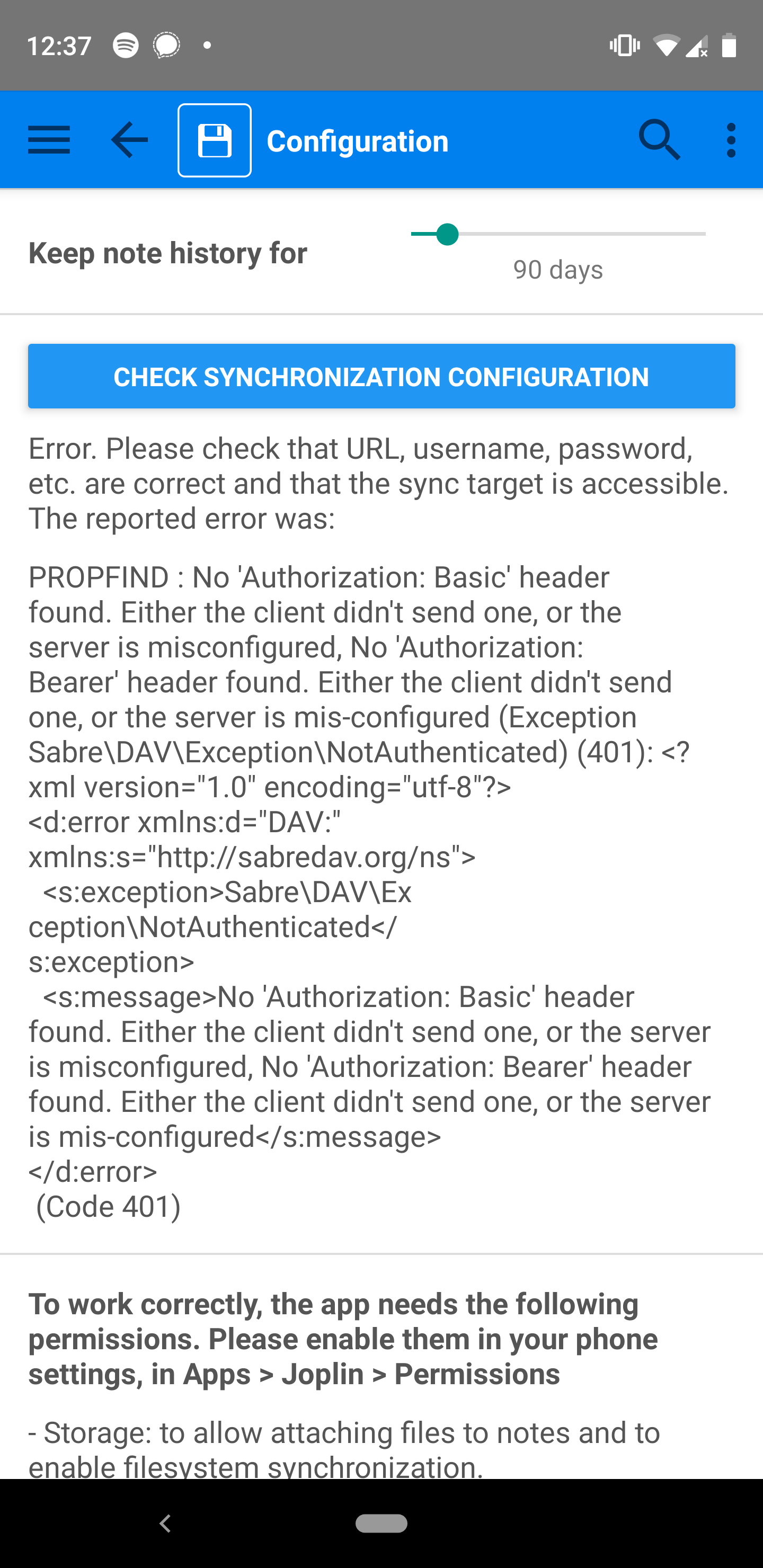 Sync not working on Android · Issue #1580 · laurent22/joplin · GitHub