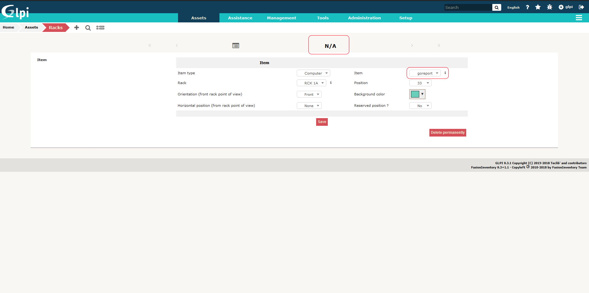 Item Rack Name shown as N/A · Issue #4704 · glpi-project/glpi · GitHub