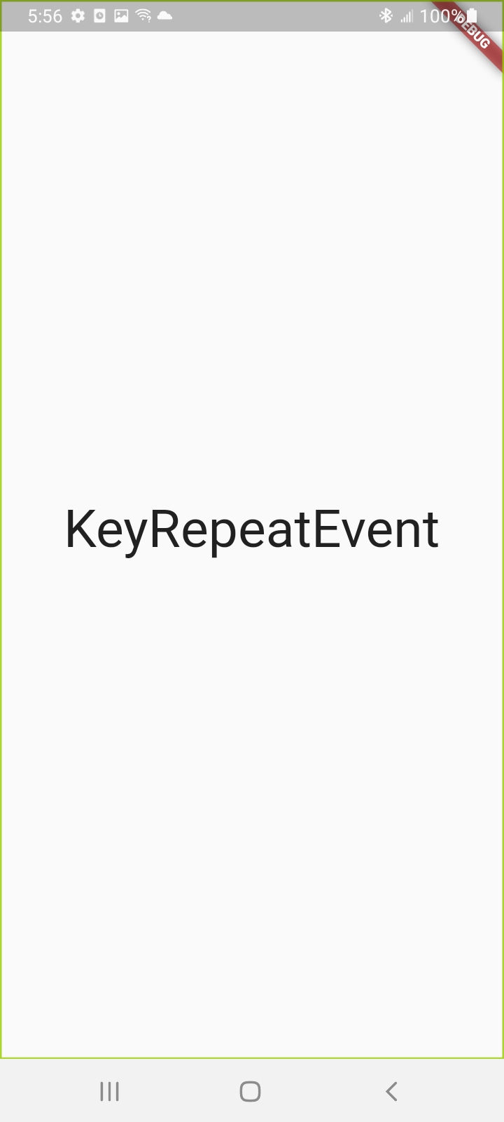 Samsung Galaxy A12 showing KeyRepeatEvent text