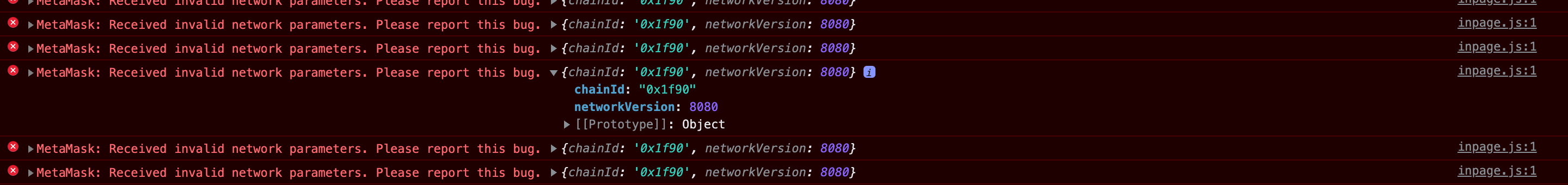 RPC Metamask: Received invalid network parameters · Issue #7 · shardeum ...