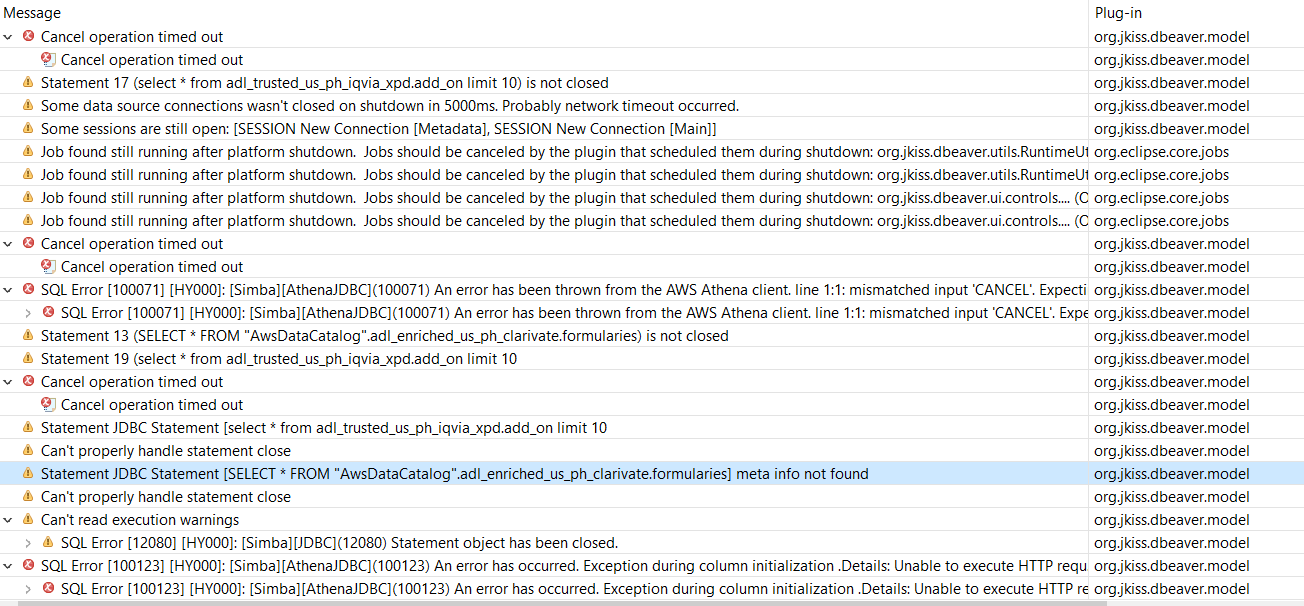 Not able to run the athena queries · Issue 15120 · dbeaver/dbeaver