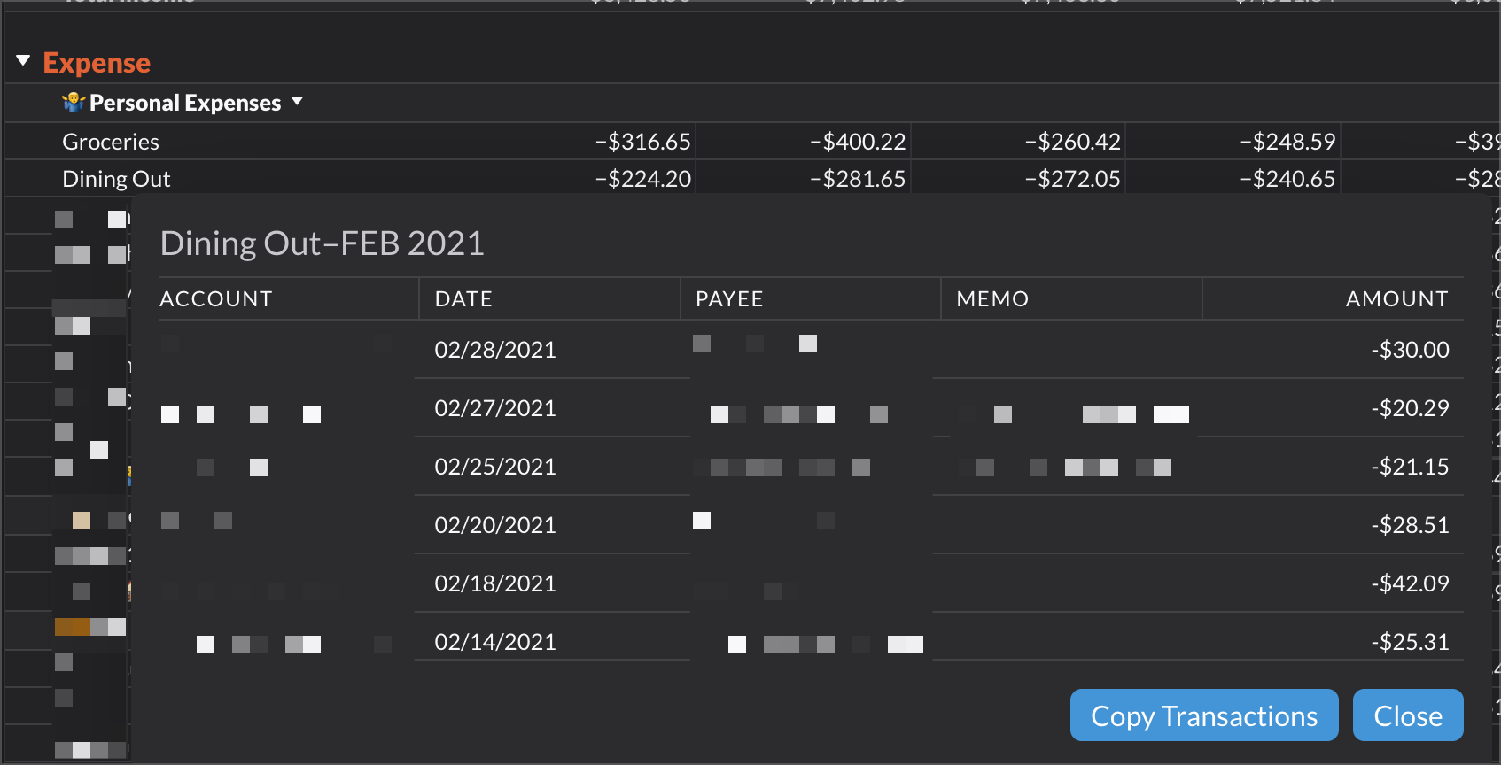 [FEATURE REQUEST] View transactions for a category in Toolkit's