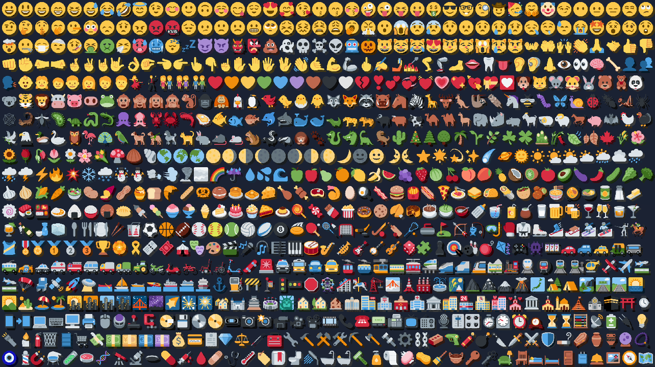 Minecraft chat box full of emojis