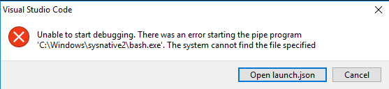 [WSL] Improve error message when pipeProgram is a invalid path · Issue ...