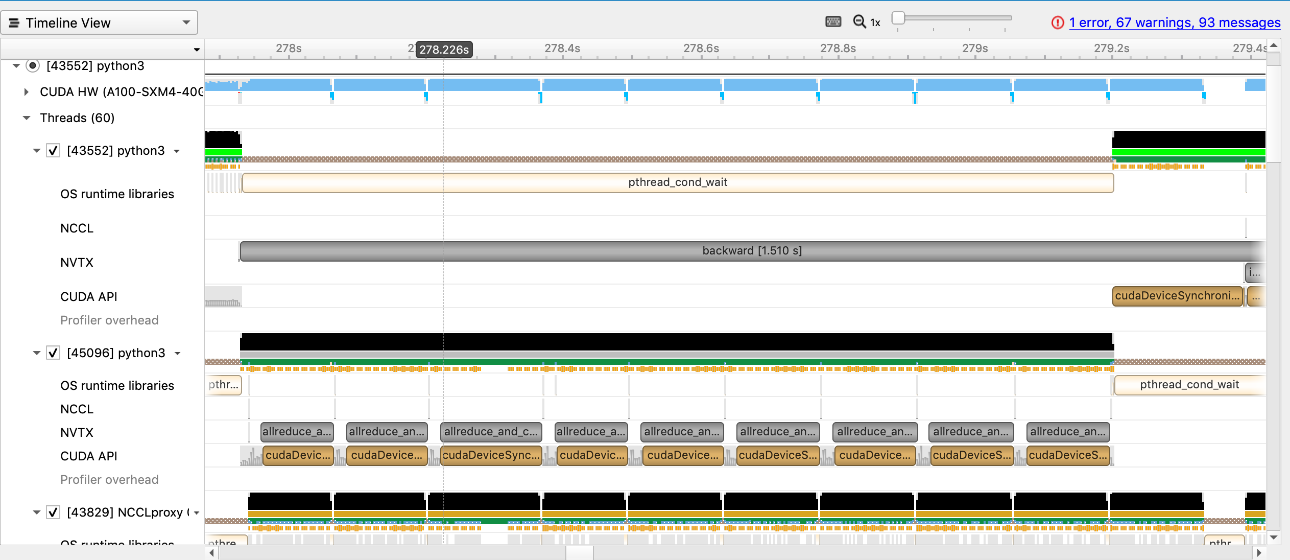 torch.cuda.synchronize() takes a lot of time for the 10B model training