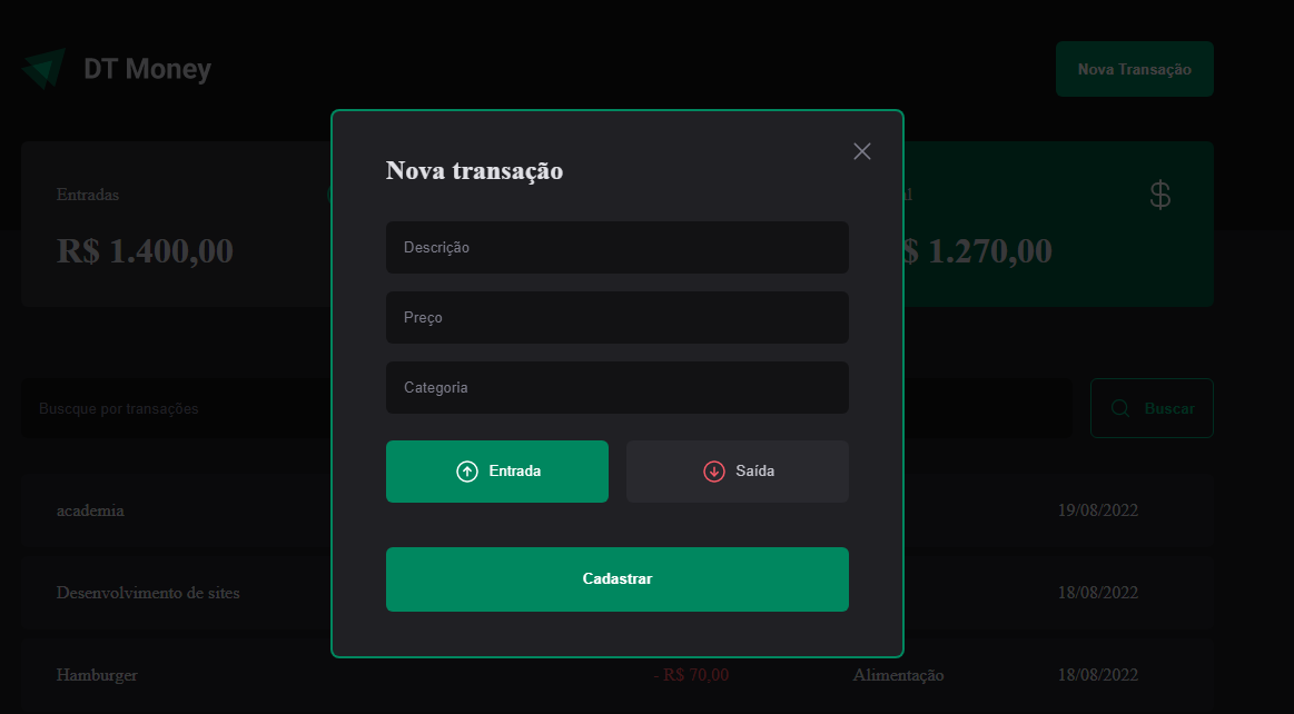 GitHub - licask8/DT-Money: aplicação construída no terceiro módulo da ...
