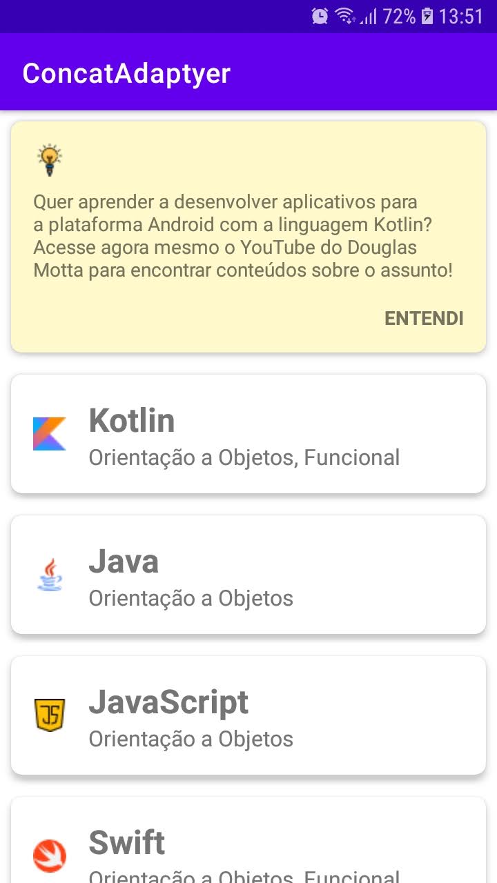 GitHub - Wemerson0014/ConcatAdapter: Implementação do Adapter do ...