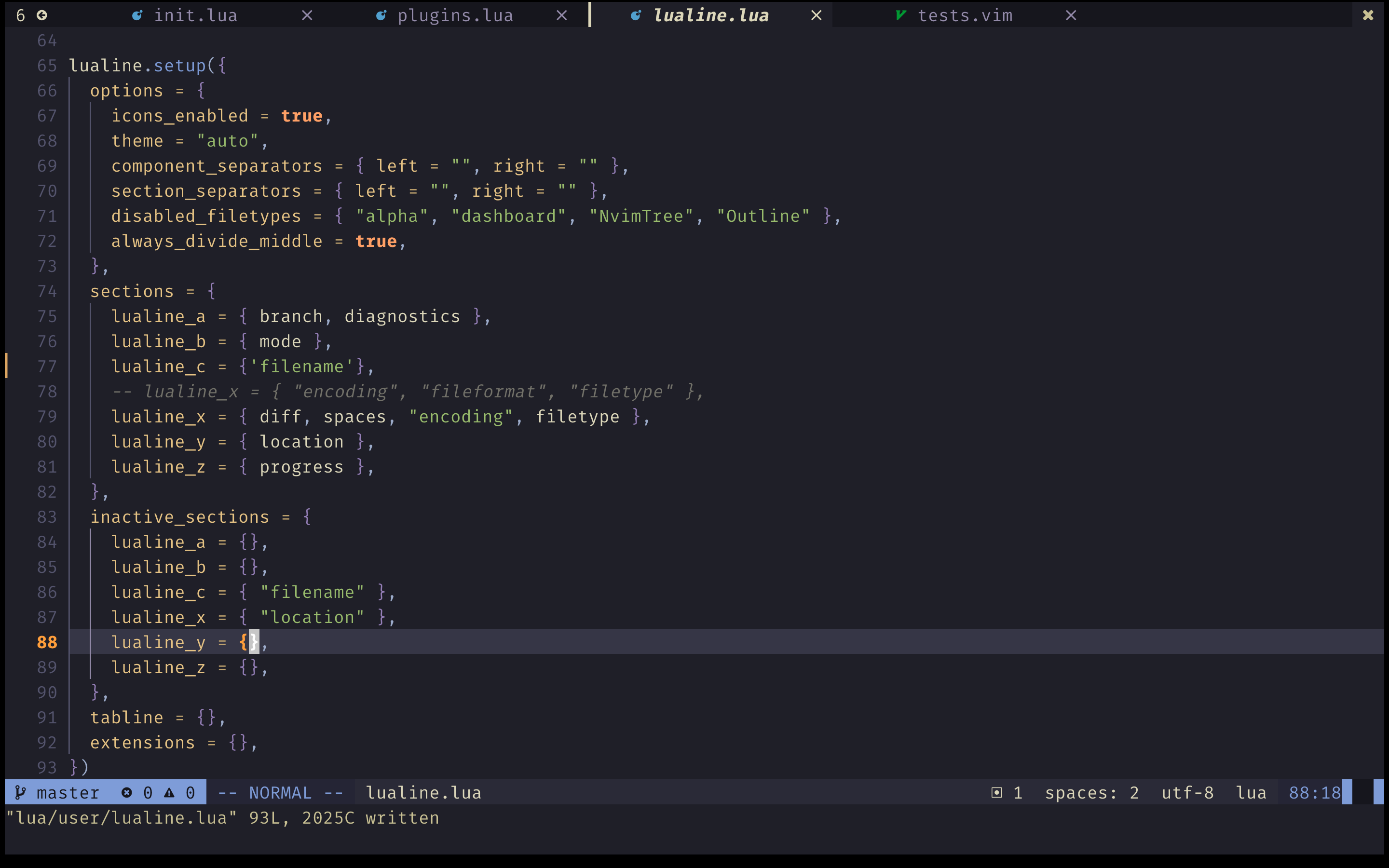 Bug: Inactive section is not visible · Issue #630 · nvim-lualine ...
