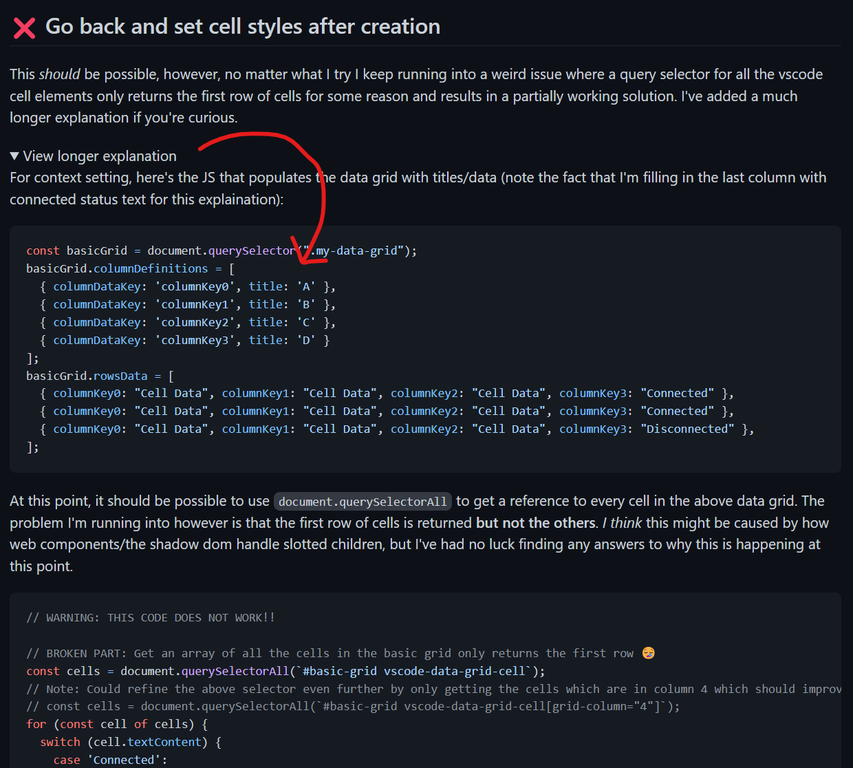 Not able to stylize individual cells in a vscode-data-grid · Issue #378 ...