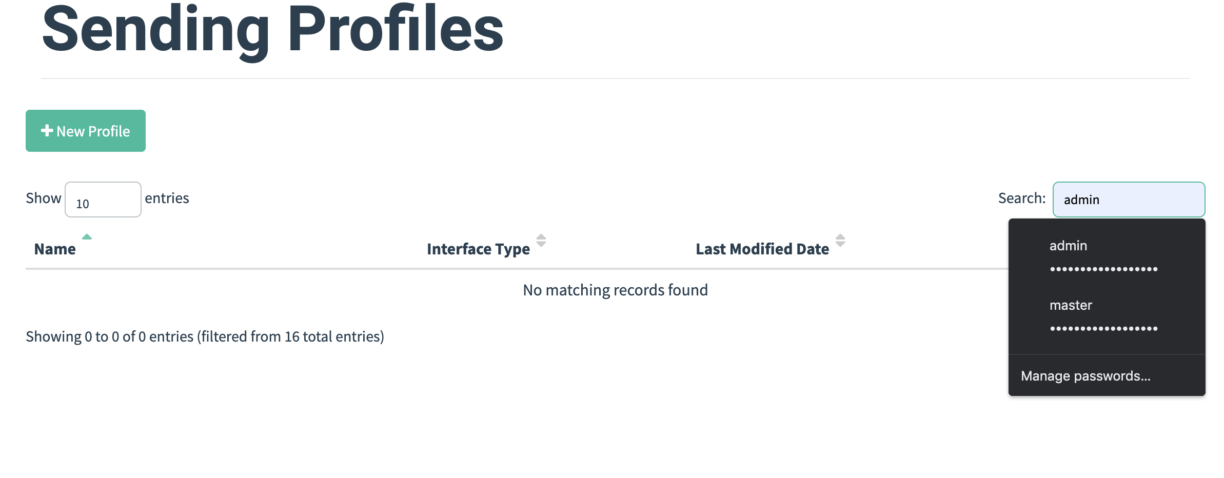 Password suggestions in Search box for Sending Profiles · Issue #1986 ...