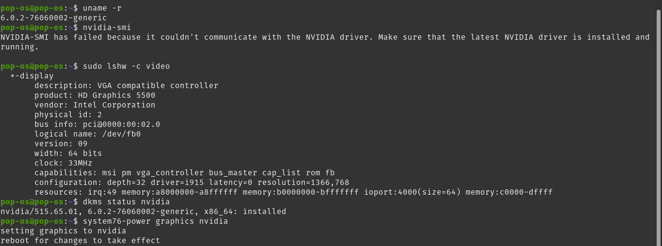 Version 515 cant switch to nvidia · Issue 2669 · popos/pop · GitHub