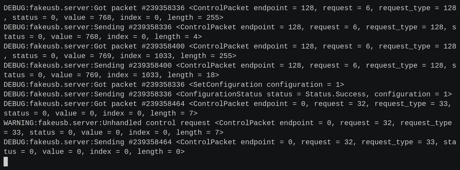 GitHub atx/fakeusb Python library implementing the SPICE usbredir