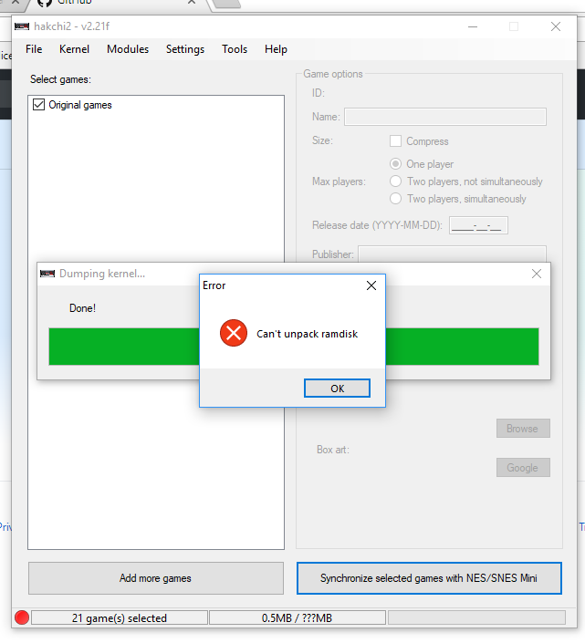 Cant upack RAM Disk · Issue #1318 · ClusterM/hakchi2 · GitHub