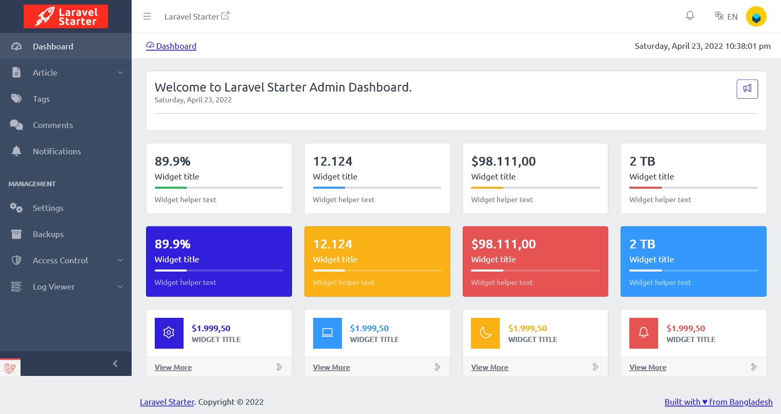 Backend Dashboard