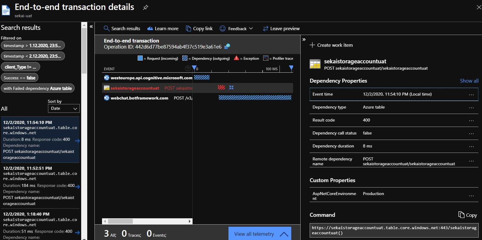 Web App Bot cant insert records in the Azure Table Storage · Issue ...