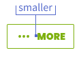 illustration of a smaller space between icon and button label