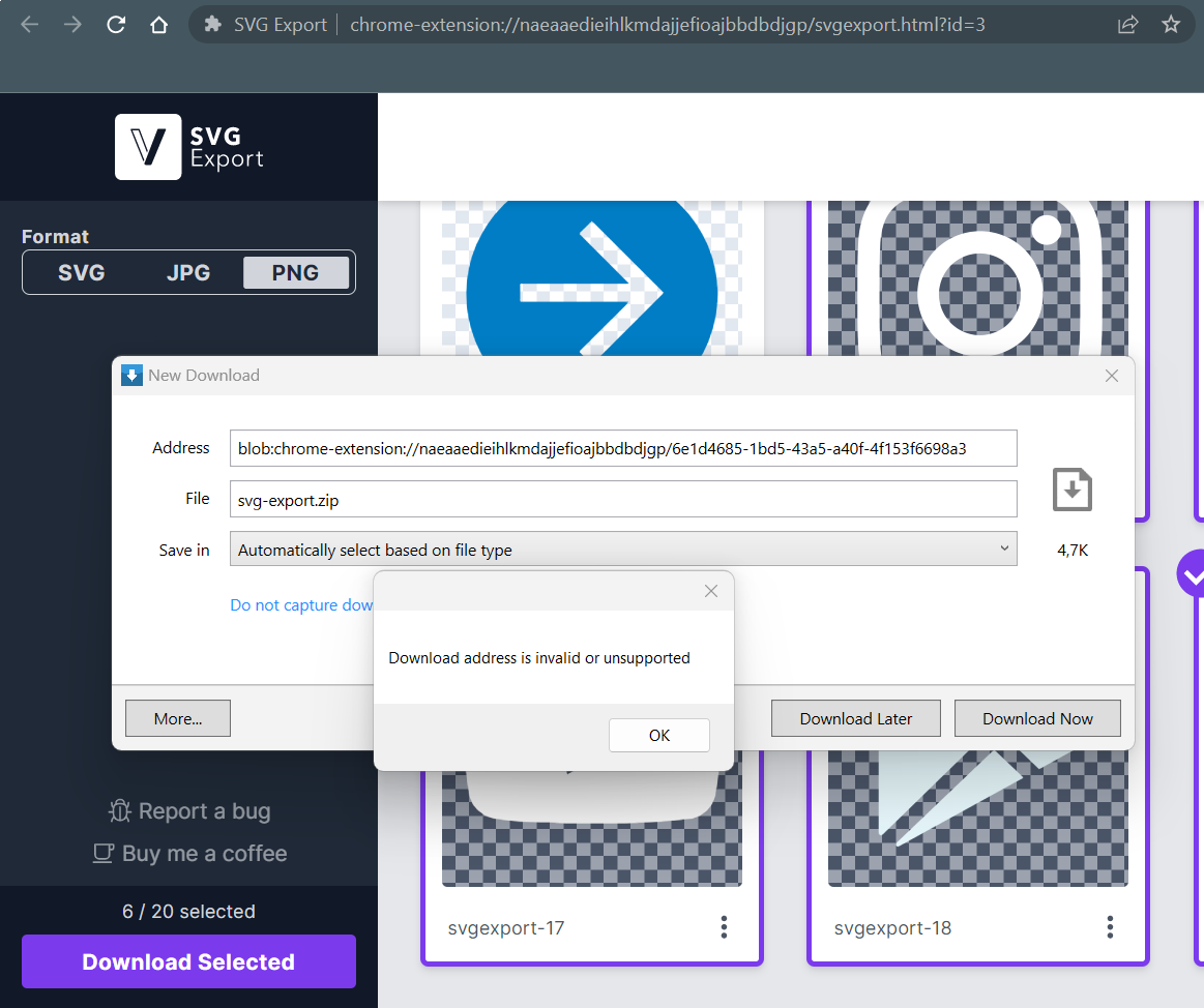 XDM `8.0.12` Beta Can't download data from `blobchromeextension
