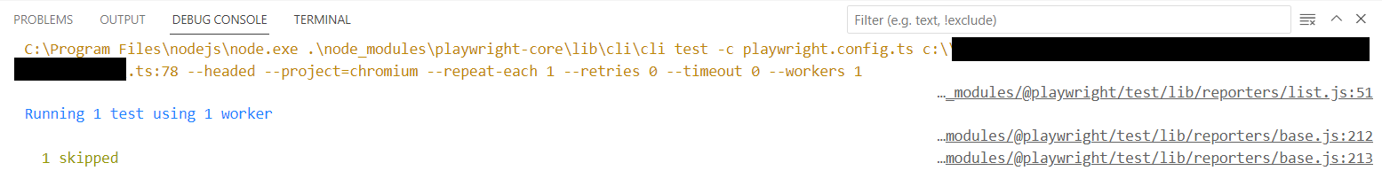 [BUG] No information about why a test is skipped if an Error was thrown ...