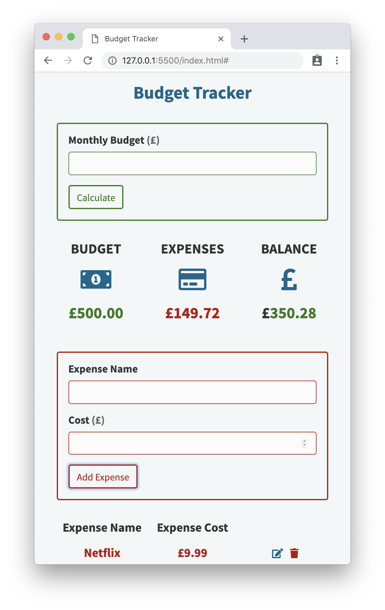GitHub - barclayd/Budget-Tracker: Advanced Progressive Web App to track ...