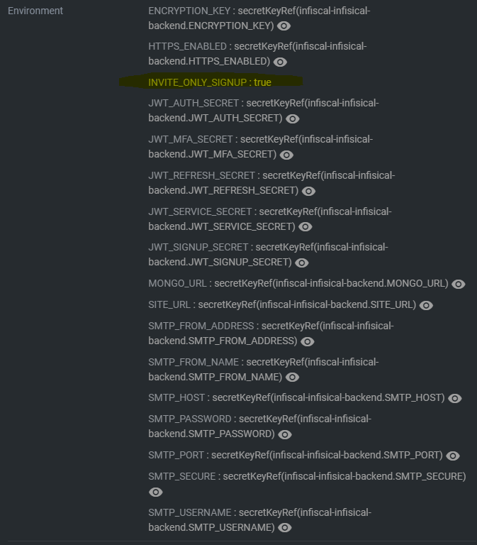 [HELMCHART] INVITE_ONLY_SIGNUP env variable seem to have no effect on