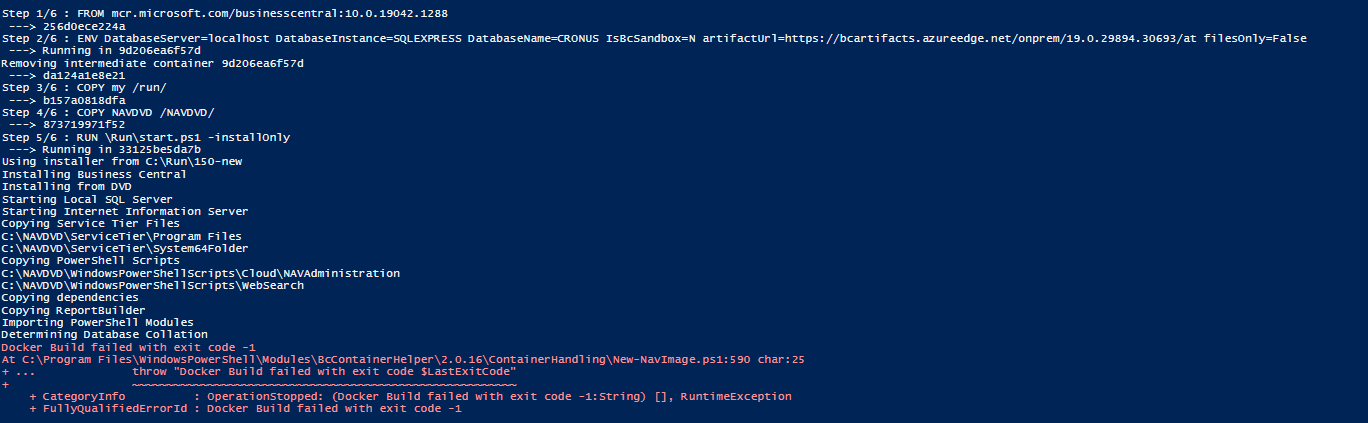 Docker failed when creating BC19 container · Issue #507 · microsoft/nav ...