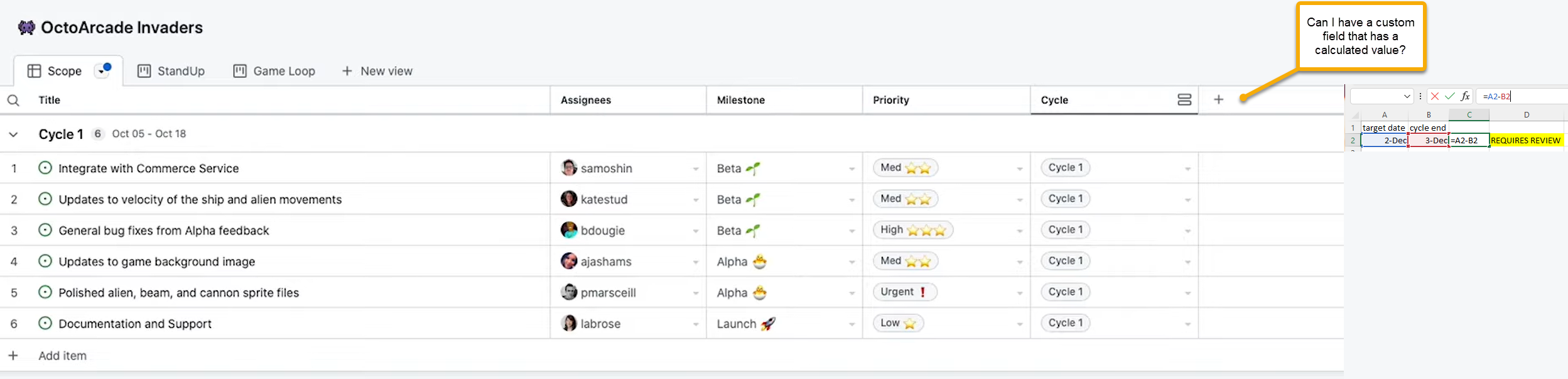 Formulas/Calculated Fields on GitHub Issues custom fields · community ...