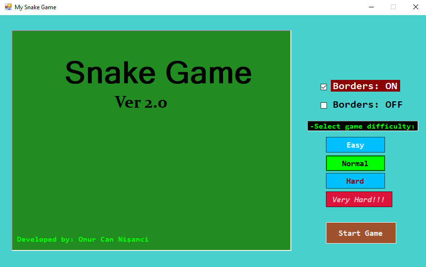 GitHub - onurcan-nisanci/C-Sharp-Snake-Game: Used WinForms with C# ...