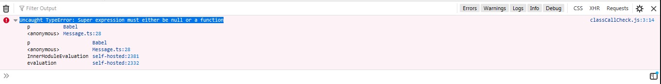 Uncaught TypeError: Super expression must either be null or a function ...